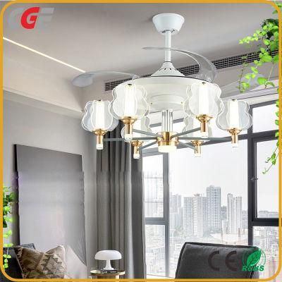 Ceiling Fans with LED Light Hotel Decorative Lighting Chandelier Unique Invisible ABS Modern