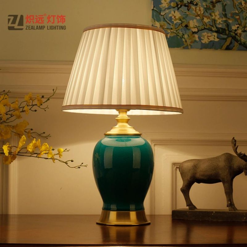 Zealamp Lighting Ceramic Lamps Blue Table Light Handmade (TL8038)