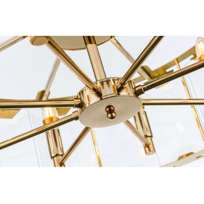 Post Modern Gold Dining Room Living Room Hotel Chandelier with Clear Crystal