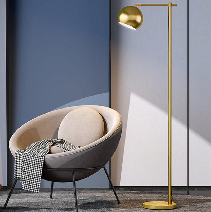 Gold Floor Lamp Modern E27 Standing Lamp Corner Light Reading Light Plated Brass LED Stand Lamp (WH-MFL-65)