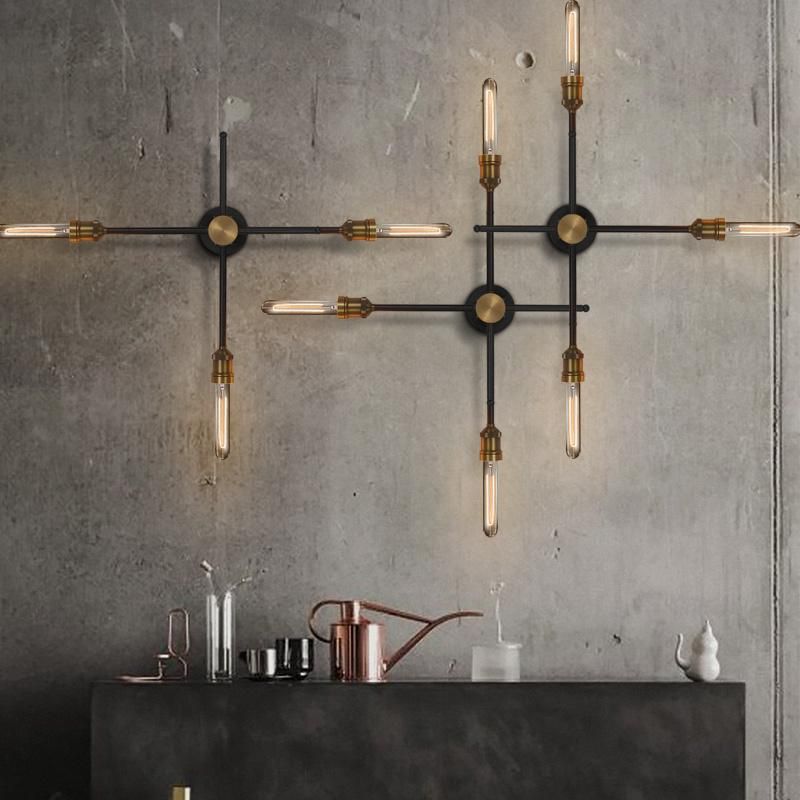 Industrial Wall Light Retro Iron Branch Bar Creative Corridor Staircase Rotating Wall Lamp