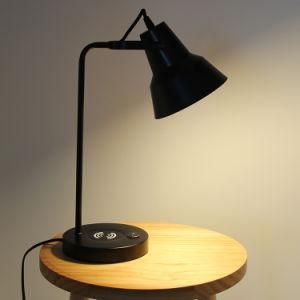 Black Metal Table Lamp, Adjustable Lampshade