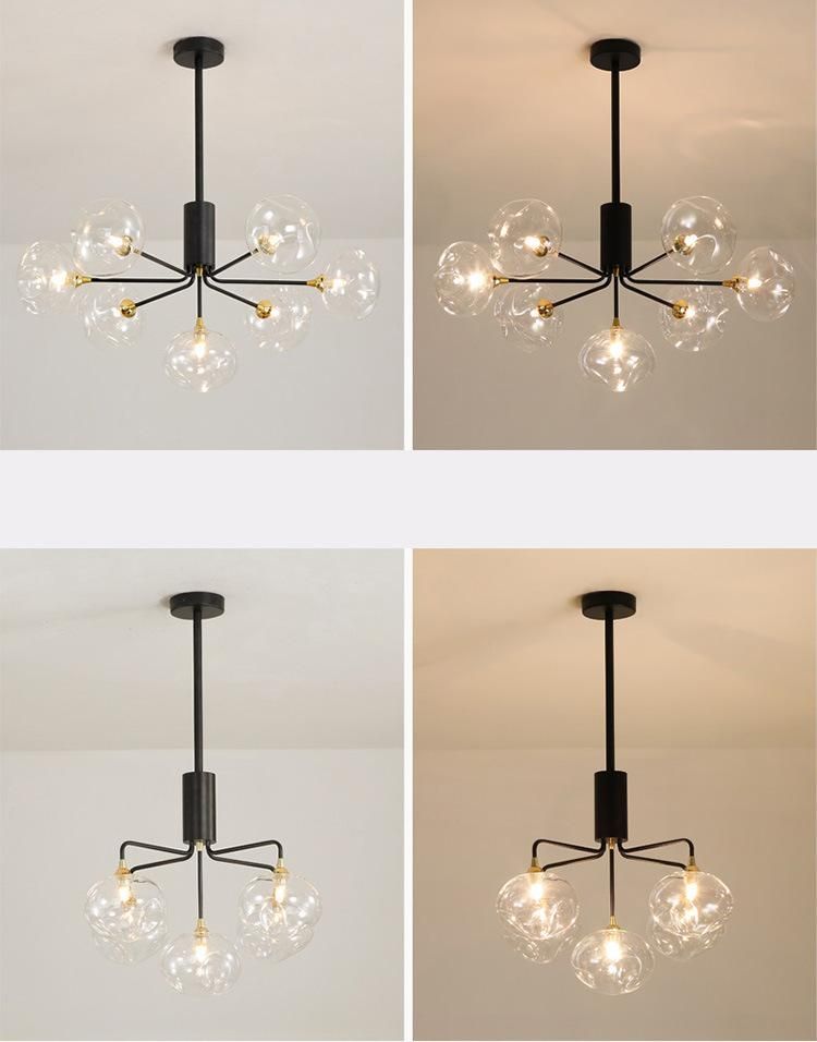 Hollow Metal Chandelier Modern Light Bulbs