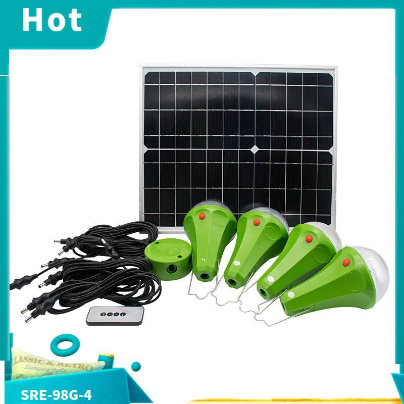 Global Supply Factories Mass Produce Small Solar Household Lighting Systems Easy to Carry Four Bulbs Solar Light