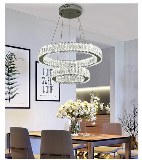 Hanging Lamp with K9 Crystal Chandelier for Home Decoration