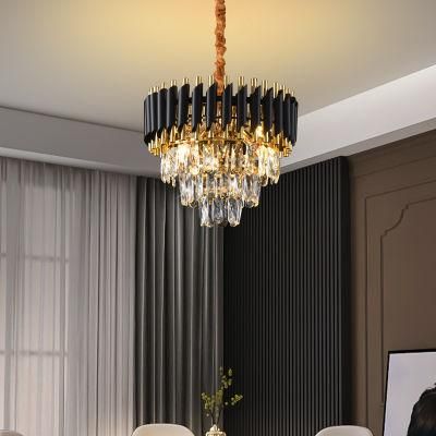 China Factory Small Crystal Natural Crystal Ceiling Pendant Light Black Vintage Crystal Chandelier