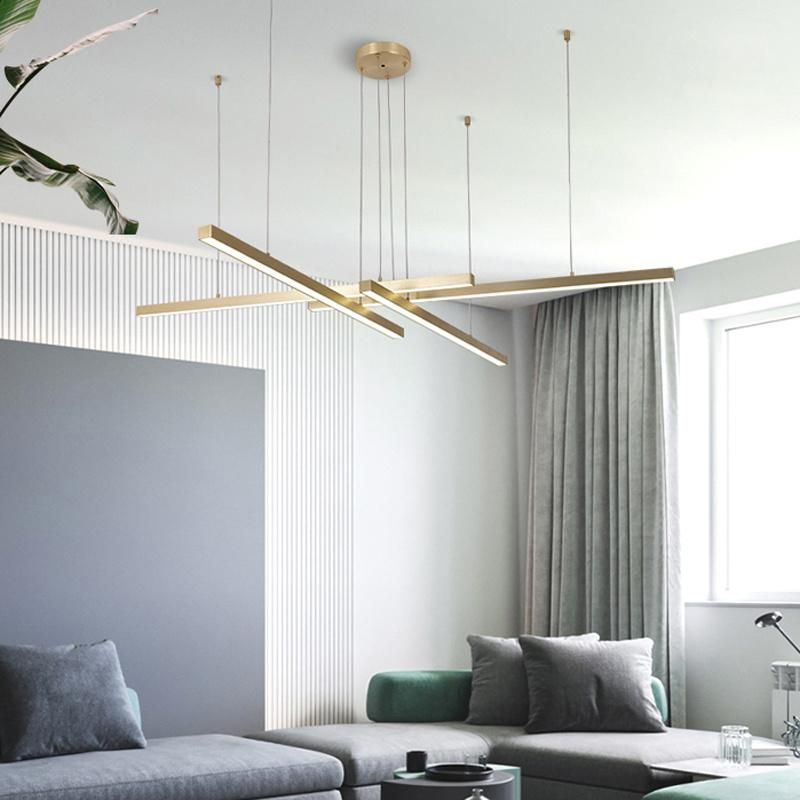 Modern Light Luxury Linear Chandelier Living Room Dining Room Bedroom Lighting Pendant Lamp