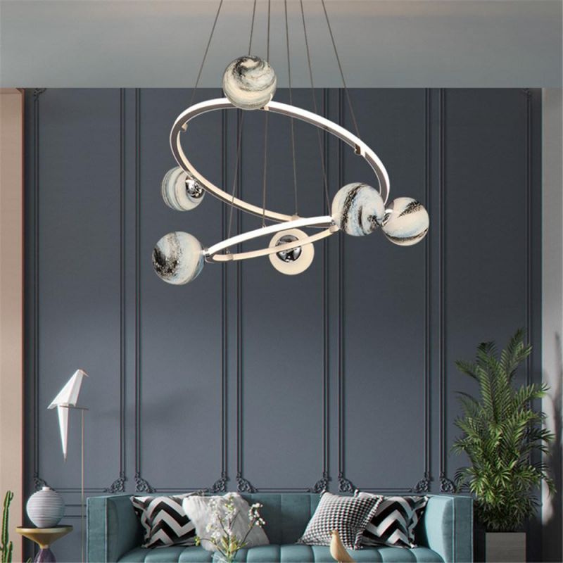 Modern Simple Wandering Earth Chandeliers Starry Sky Art Restaurant Children′ S Room Drop Light Double Kitchen Hanging Lamps