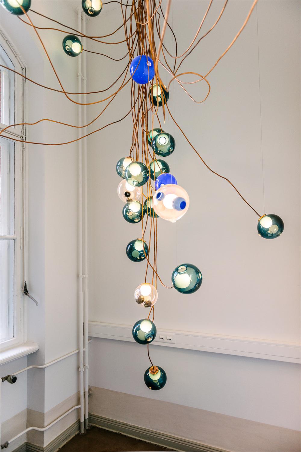 2022 Nordic Style Glass Ball Lamp Designer Lights for Ceiling Adjustable Shape Chandelier