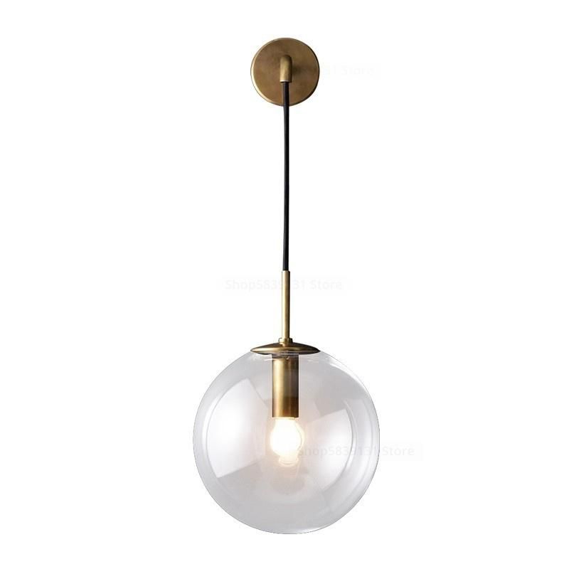 Nordic Modern Glass Ball Wall Lamps Retro Simple Bedside Bubble Wall Light (WH-OR-33)
