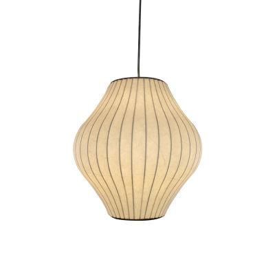 Modern Minimalist Design Silk Fabric Round Rattan New Design Modern Wood Aluminium Rattan Light Pendants Hanging Lamp