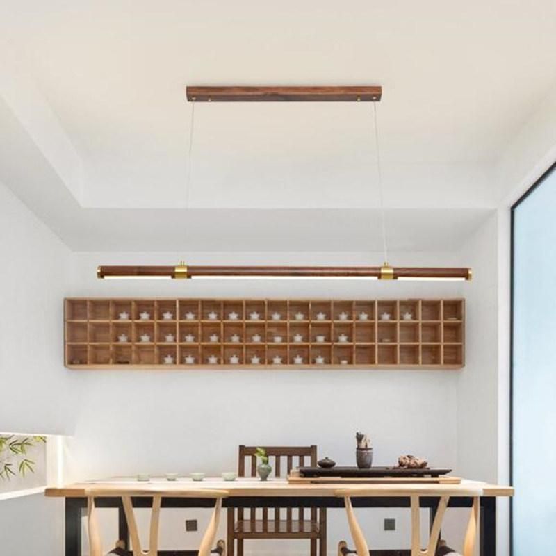 Nordic Long Pendant Light Minimalist Office Niels Scandinavian Round Case Wooden Pendant Light (WH-AP-359)