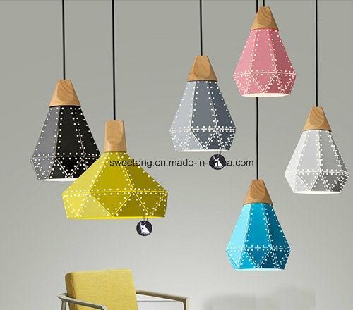 Aluminum E27 Pendant Lamp Hanging Lighting Kitchen Hanging Ceiling Lamp Wood Light