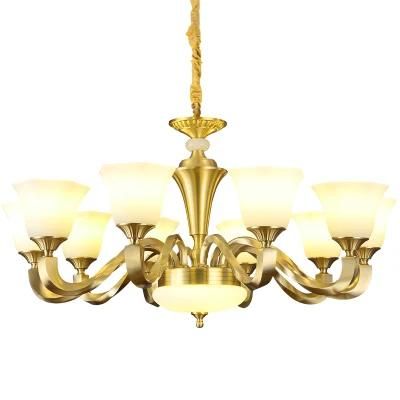 Dafangzhou 160W Light China Primitive Chandelier Manufacturers Living Room Lamp Brown Frame Color Crystal Chandelier Lamp Applied in Kitchen