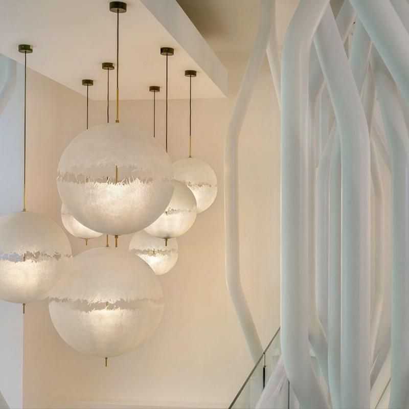 White Moon Design Pure White Pendant Lamp Chandelier Bedroom Lamp Hotel
