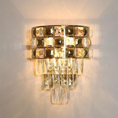 Modern Indoor Gold LED Crystal Wall Light for Home Decor