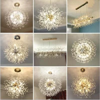 Morden Luxury Living Room Lighting Decoration Ceiling Hanging LED Crystal Chandelier Pendant Light