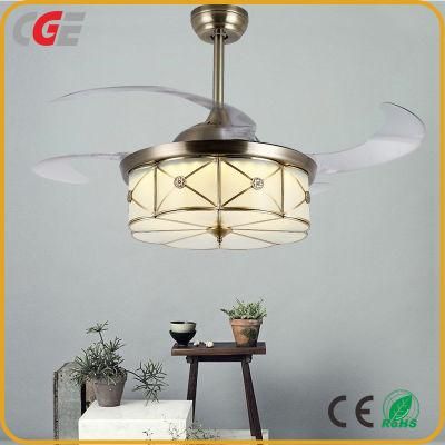 Invisible Ceiling Fans Blade with Ledlight and Remote Modern Style for Living Room Bedroom Ceiling Fan with Light