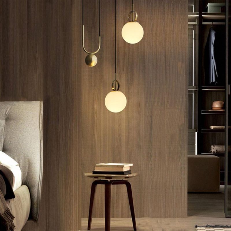 Modern Glass Ball LED Pendant Lamp Living Room Restaurant Bar Hotel Villa Adjustable Hanglamp Pendant Lights
