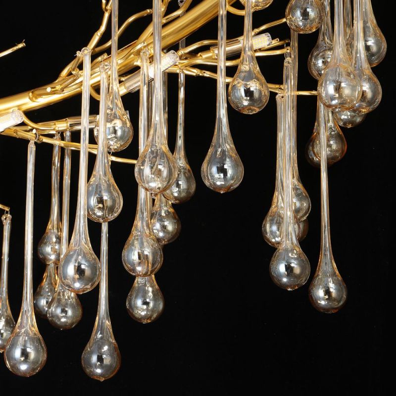 2022 Luxury Crystal Pendant Lamp Villa Stairs Lighting Glass Chandelier Light