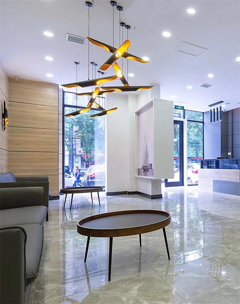 Post Modern Simple Restaurant Bamboo Tube Chandelier Clothing Store Chandelier Bedroom Individual Creative Lighting