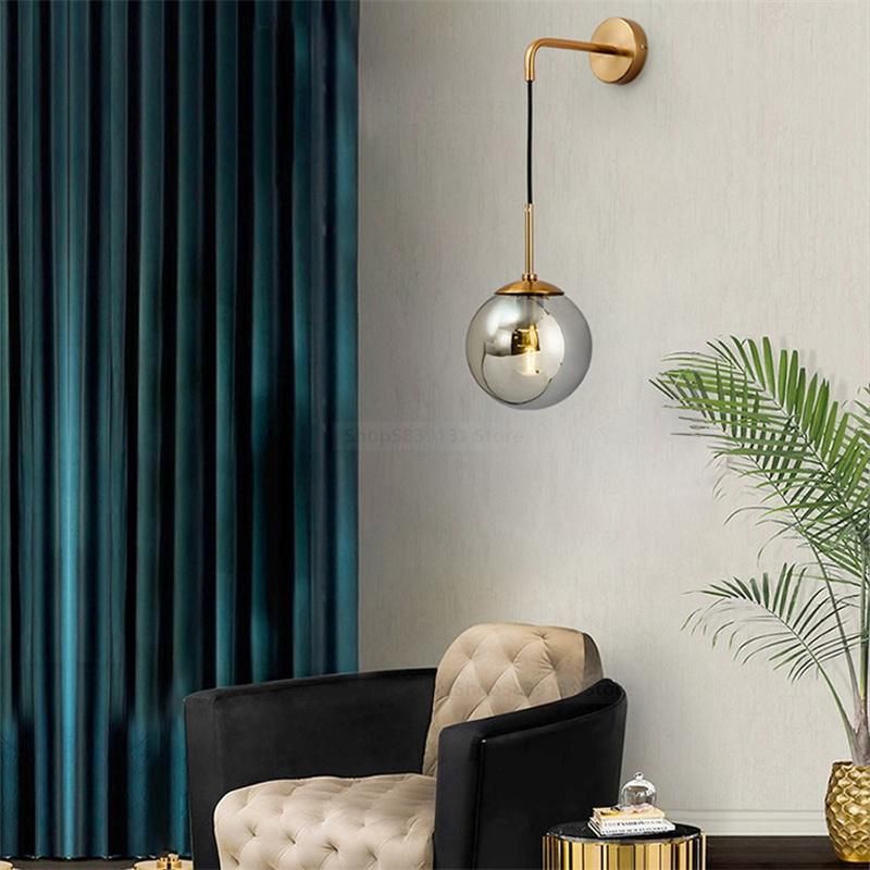 Nordic Modern Glass Ball Wall Lamps Retro Simple Bedside Bubble Wall Light (WH-OR-33)