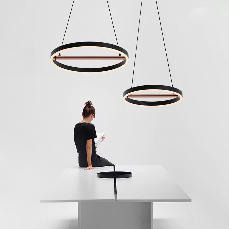 Modern Circle Design Chandelier Exhibition Hall Hotel Bedroom Pendant Lamp