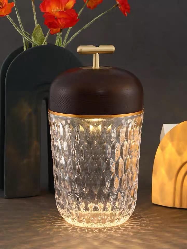 Portable Crystal Pinecone Lamp Photo Lighting Creative Bedroom Nightlight Atmosphere Valentine′s Gift