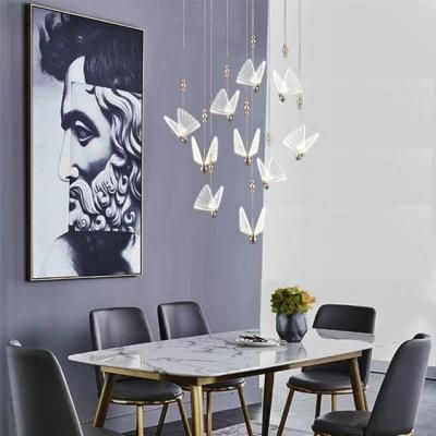 Butterfly Warm Lighting 3000K Metal Crystal 10*3W Chandelier