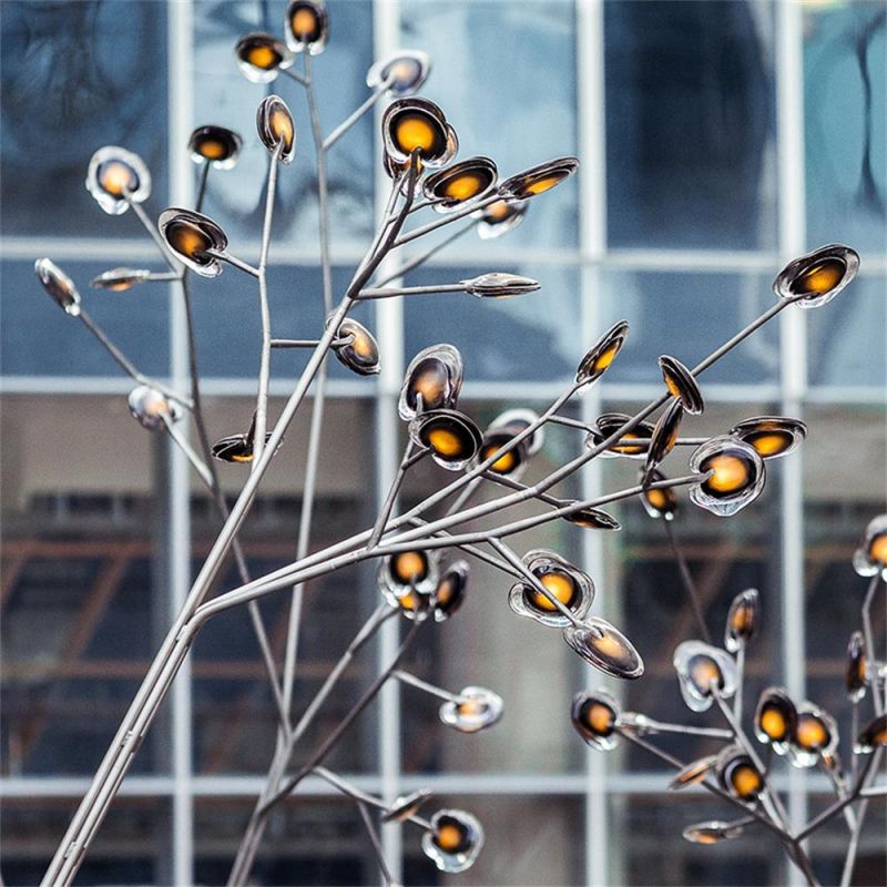 Home Living Room Modern Amber Black Cherry Branch Shape Pendant Light