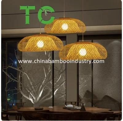 Whloesale MID-Century Bamboo Lampshade Bamboo Pendant Light Woven Hanging Lampshade