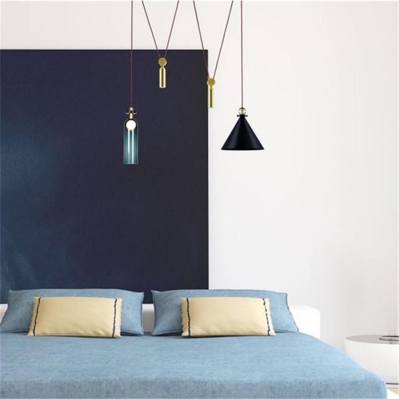 Simple Iron Glass Pendant Lights Cafe Dining Room Nordic Metal Light Fixtures Restaurant Bedroom Hanglamp
