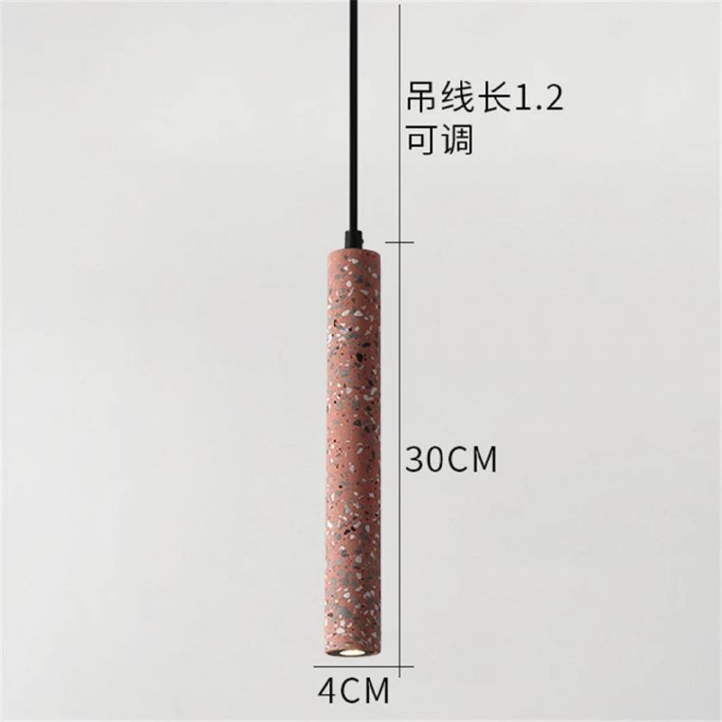 Postmodern Long Pendant Light Industrial Tube Terrazzo Cement Lights for Bar Cafe Loft Concrete pendant Lamp (WH-AP-117)