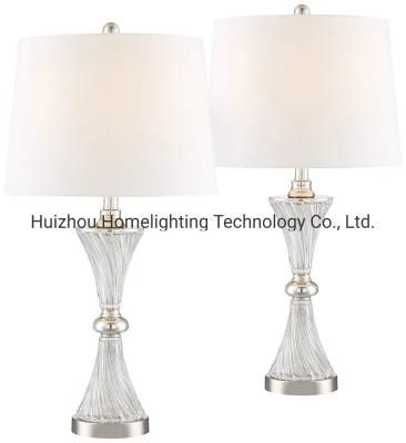 Jlt-9424 Glass Base Table Lamp USB Charging Port