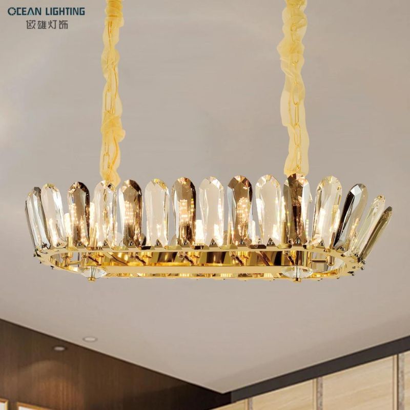 Golden Warm Lighting Metal Modern & Luxury Crystal Chandelier