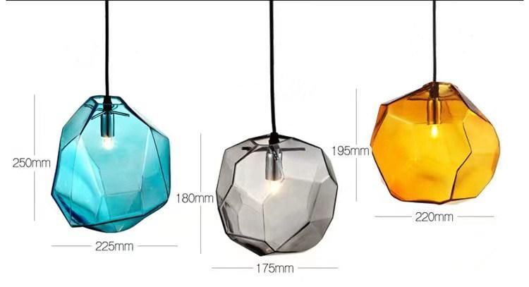 Modern Simple Color Glass Chandelier Drop Light Dome Glass Droplight Home Lighting Pendant Lamp