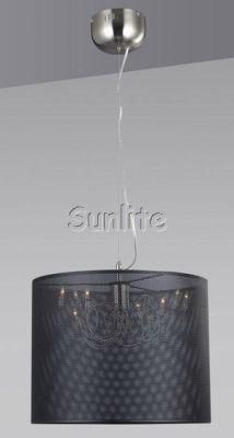 Modern Pendant Lamp with Black Fabric Shade (PD-1287/9)