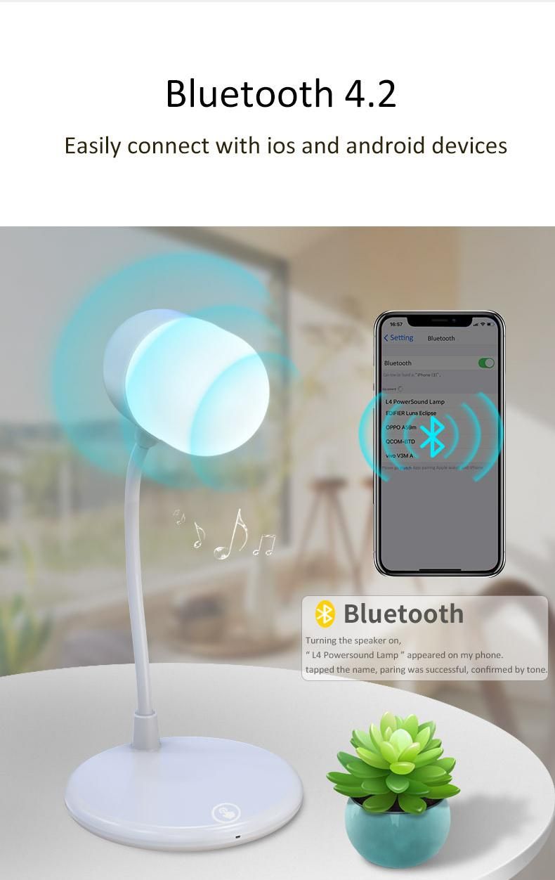 Wireless Bluetooth Audio Support Desk Lamp Wireless Charging Subwoofer Gift Three-in-One Lamp Wireless Charging Bluetooth Speaker