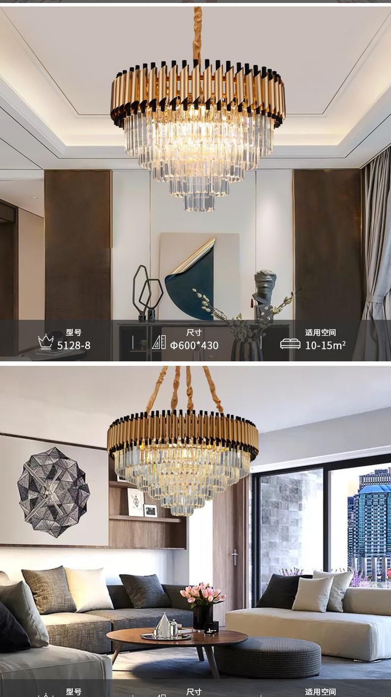 European Luxury Style Ornate Indoor Home Decoration Luxury Crystal LED Ceiling Chandelier Light