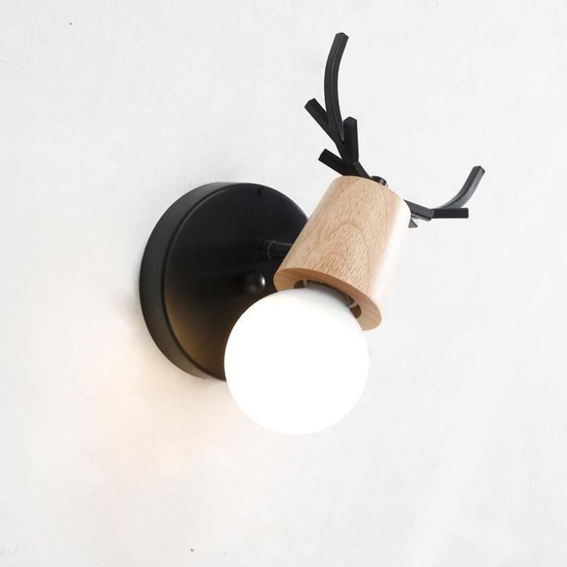 Modern Minimalist Antler Log Wall Lamp for Children′s Room Background Wall
