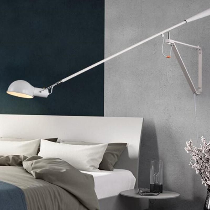 Art Decor LED Wall Mounted Bedside Light White Black Adjustable Long Arm Wall Lamp (WH-OR-199)