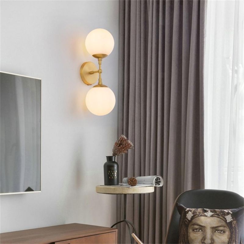 Nordic Brass Bedroom Bedside Wall Lamp Modern Creative Simple Bathroom Mirror Front Lamp Aisle All Copper Retro Lamps