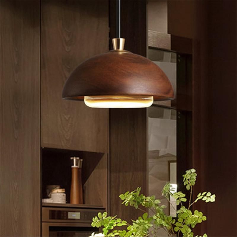 E27 Loft Art Pendant Light for Dining Room Vidar Scandinavian Acorn Shape Wooden Pendant Lamp (WH-AP-324)
