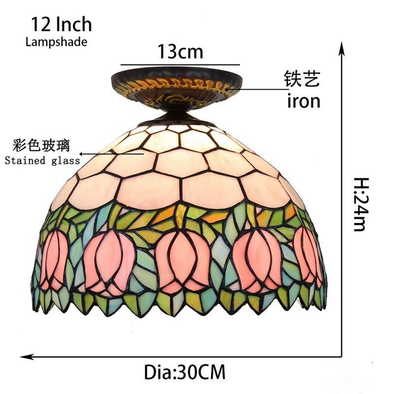 Tiffany Pink Color Ceiling Lamp Dining Room Hallway Sitting Room Light (WH-TA-17)