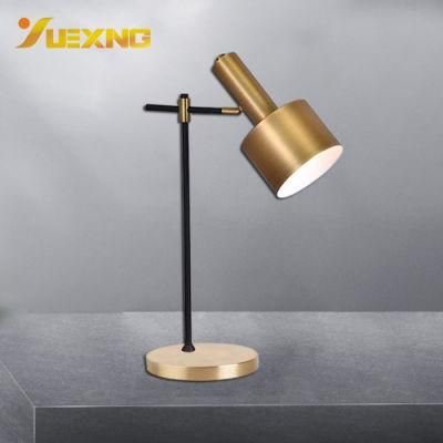 Modern Gold Living Room Office E27 Indoor Home Lighting Table Lamp Desk Light Bedside Lamp with Brushed Brass Finished