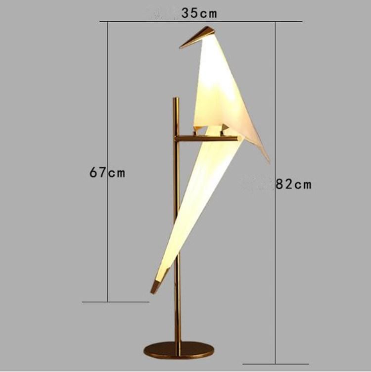 Art Deco Bird Paper Floor Lamp Bedroom Studio Living Room Lamp Stand Origami Light (WH-MFL-21)
