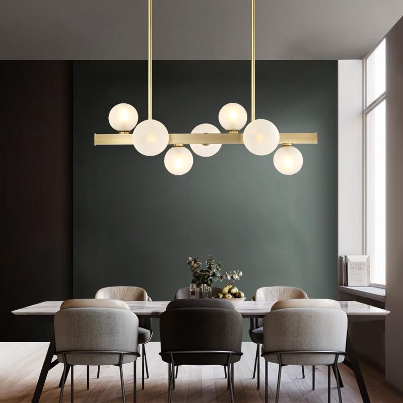 Long Living Room Lamp Full Copper Dining Room Pendant Lamp