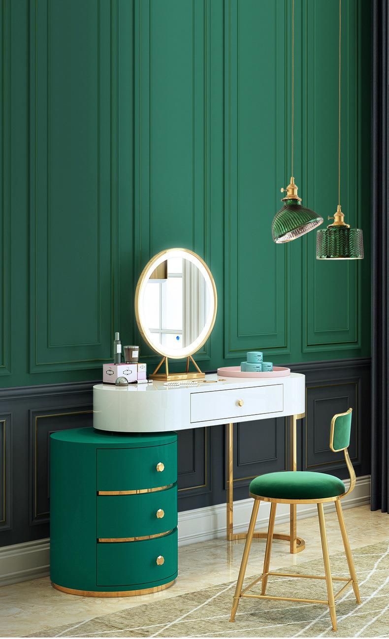 LED Simple Green Brass Glass Art Elegant Decorative Light Chandelier