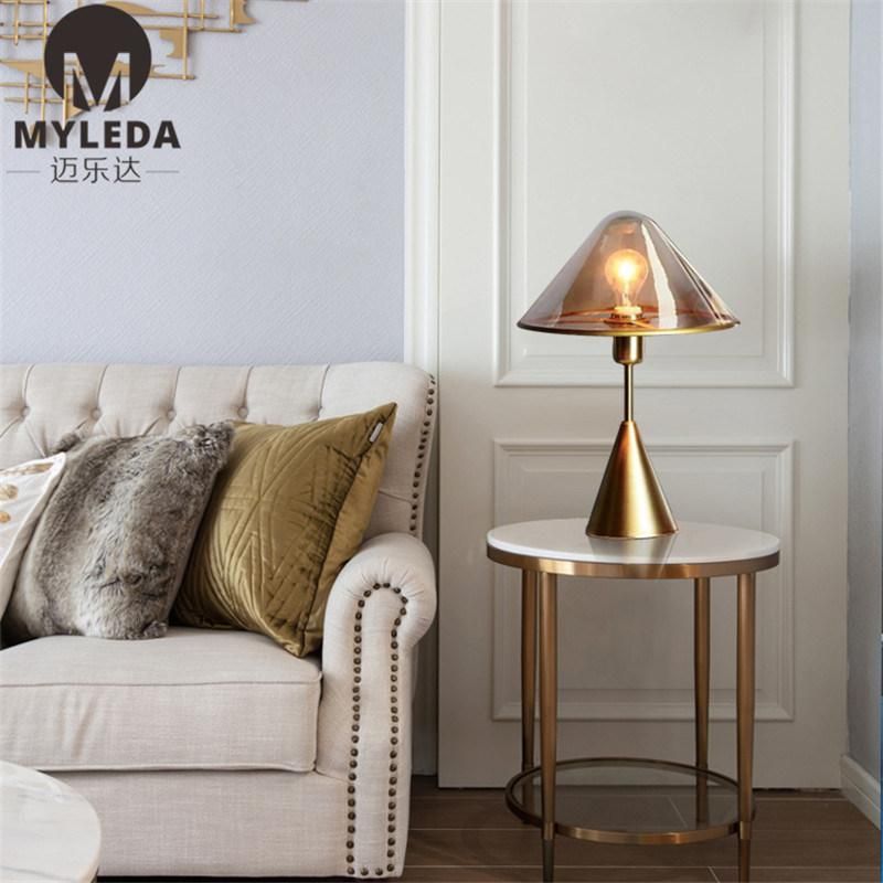 Modern Metal Glass Hotel Room Table Light