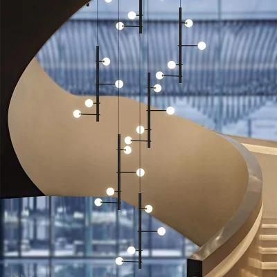 Modern Style Decorative Staircase Commercial Custom Project Luxury LED Chandelier Light